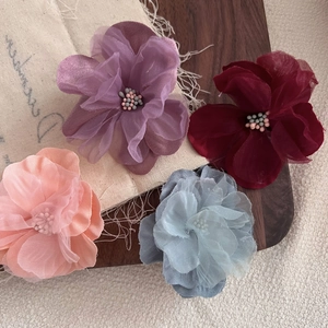 Dolci Fermagli per Capelli a Fiore in Garza Eleganti Clip a Becco d'Anatra Floreali 3D Forcine per Capelli per Donna Vacanza