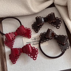 Scalloped Edge Cellulose Acetate Bowknot Hair Clip Elegant 3D Bow Hair Tie Sweet French Style Aesthetic Headwear For Women