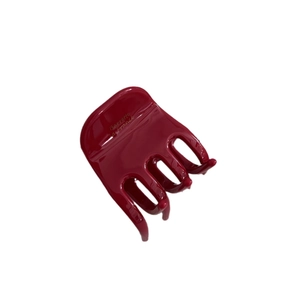 French style burgundy acetate hair claw clip with golden Barrette La France lettering