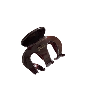 Elegant pumpkin hair claw clip in deep burgundy finish with golden Barrette la France text