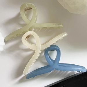 Summer Jelly Color Large Hair Claw Clip Minimalist Resin Shark Clip For Women Thick Hair Non-Slip Elegant Hair Styling Tools