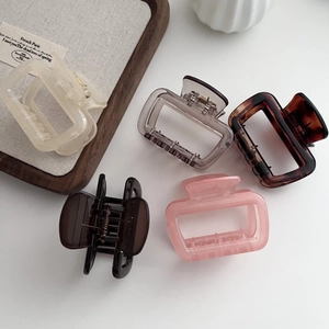Pinces à Griffes Carrées de Style Coréen pour Femmes Minimaliste Résine Géométrique Accessoires de Cheveux Quotidiens