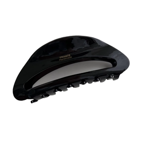 French style vintage black acetate hollowed crescent hair claw clip for elegant women