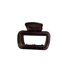 Pince à cheveux carrée minimaliste marron foncé avec une finition en résine brillante