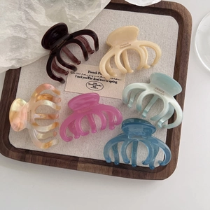 French style medium acetate pumpkin hair claws in six elegant assorted colors