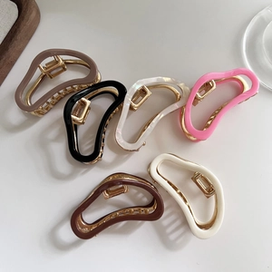 Cloud Shape Acetate Hair Claw Clip Elegant Korean Style Metal Spring Shark Clip Hair Accessories For Women Daily Styling
