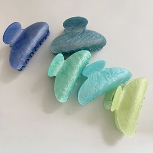 Grande Pinza Per Capelli In Acetato Con Motivo In Marmo Per Donna Clip A Squalo Geometrica Fermaglio Per Capelli Stile Fresco
