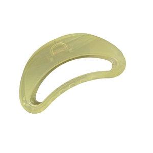 Large translucent light green jelly claw clip with crescent moon design for thick hair