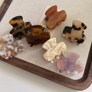 Korean Style Acetate Mini Hair Claw Marble Tortoiseshell Geometric Rectangular Small Hair Clip For Women Hair Accessory