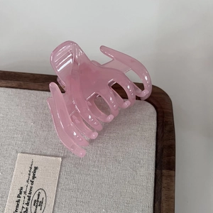Fresh Sweet Pink Jelly Hair Claw Clips Heart Geometric Resin Shark Hair Clips Elegant Hairpins For Women Hair Accessories