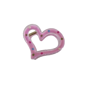 Pince à cheveux coeur rose avec pois colorés pour accessoires de coiffure femme