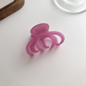 Pince à cheveux élégante en acétate rose violet translucide avec texte France Handmade