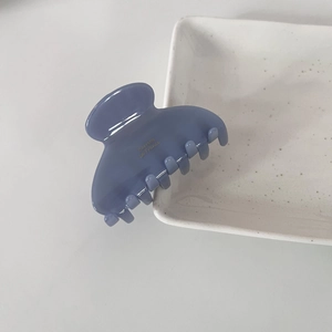 Détail macro de la pince à cheveux en acétate lavande avec lettrage doré Barrette La France