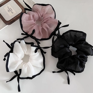 Chouchous Coréens à Nœud en Filet pour Femmes Élastiques à Cheveux en Filet Faits à la Main Supports de Queue de Cheval Élastiques