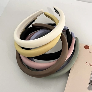 Serre-tête Rembourré en Satin Couleur Unie pour Femmes Serre-tête en Éponge Fait à la Main Élégant Accessoires Cheveux