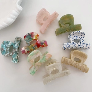 Pince à Cheveux en Acétate Style Coréen Élégante Barrette Texture Marbre Pour Femmes Filles Petite Pince à Cheveux Accessoires