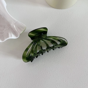 Pince à Cheveux en Acétate Vert Vintage pour Femmes Grand Motif de Marbre Twisted Hair Catch Élégant Accessoire de Coiffure