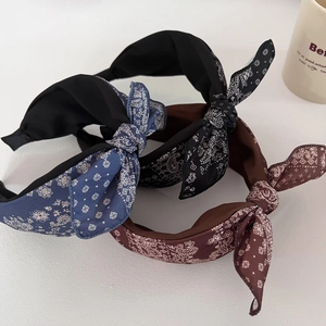 Retro Paisley Fabric Wide Brim Headband For Women Bow Knot Design Elegant Hair Band Commuter Fashion Daily Hair Accessory