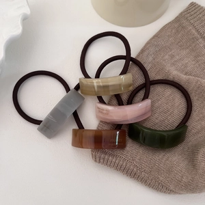 Minimalist Acetate Geometric Arc Hair Ties For Women French Handmade Style High Elasticity Solid Color Hair Scrunchies