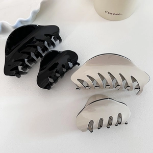 French Style Acetate Hair Claw Clip Black White Minimalist Shark Clip Hair Grips Accessories For Women Hair Styling