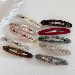 Vintage Hollow Oval Acetate Hair Clip Marble Pattern Geometric BB Clip Simple Fashion Hair Accessories For Women Daily Commute