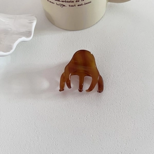 Französische Haarklammer mit Schildpattmuster aus braunem Harz und Handmade-Stempel