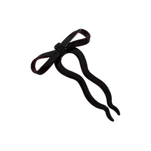 Épingle à cheveux élégante en acétate en forme de U avec nœud pour accessoires de chignon