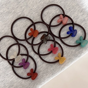Women Cute Rabbit Ornament Elastic Hair Ties Candy Color High Elasticity Hair Bands For Girls Daily Styling Accessories