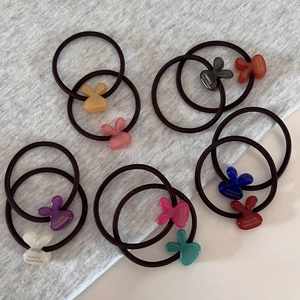 Colorful bunny hair ties set with high elasticity elastic bands in ten candy colors