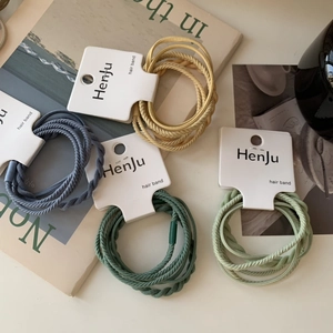 Durable Morandi woven spiral hair ties in assorted colors for high ponytails