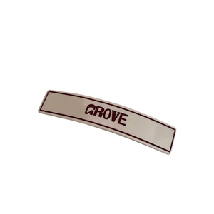 Minimalist cream white GROVE spring hair clip with elegant retro burgundy border accents