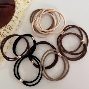 Elastici per Capelli Minimalisti in Toni della Terra per Donna Ragazza Fasce per Capelli in Tessuto a Doppio Filo con Perle