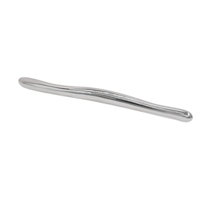 Minimalist chrome spring clip hair accessory with sleek silver metallic finish for women