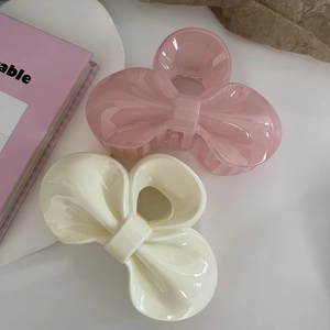 Large Butterfly Bow Hair Claw Clip Sweet Resin Hair Clamp For Women Girls Daily Hair Styling Accessories Jelly Cream Finish