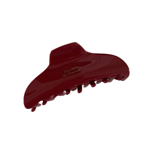 French style large wine red cellulose acetate hair claw clip with glossy finish