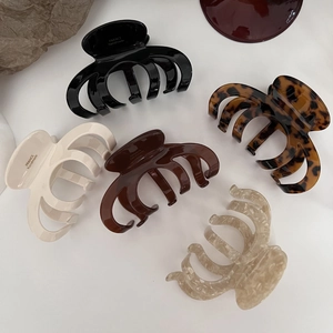 Pinza per Capelli Grande in Acetato Tartarugato Vintage Stile Francese Fatto a Mano Elegante Clip a Squalo Marmo per Donna