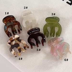 Vintage Mini Acetate Hair Claw Clips Small Simple Korean Style Hair Catch For Women Side Bangs Clip Handmade Hair Accessories