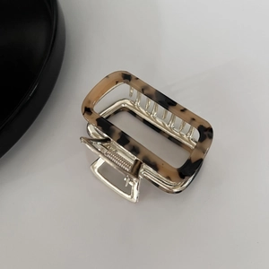 Vintage tortoiseshell acetate hair claw clip with silver alloy base for updos