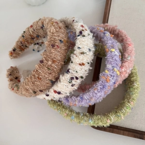 Colorful Candy Dot Knit Headband For Women Sweet Thick Woolen Hair Band Retro Textured Hair Accessories Everyday Decor