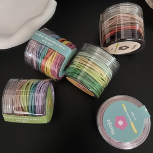 Hochelastische Haargummis Scrunchies Für Damen Kinder Bonbonfarben Nahtlose Pferdeschwanzhalter Dose Haarschmuck