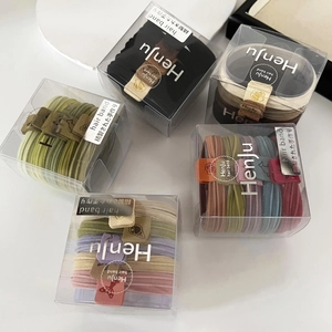 Five boxes of seamless high-elasticity hair bands in various Morandi and Macaron colors