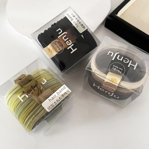High elasticity seamless hair ties in three assorted color sets with minimalist packaging