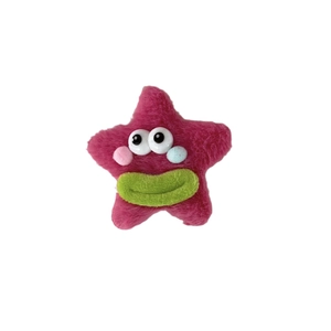 Süße Plüsch-Stern-Haarspange in Magenta mit lustigen Augen und Cartoon-Gesichtsausdruck