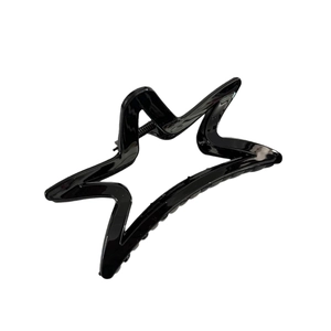 Pince à cheveux noire brillante en forme d'étoile pour coiffures élégantes et chignons