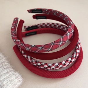 Cerchietto Rosso Di Natale E Capodanno Per Donna Retro Scozzese Velluto In Maglia Cerchietto Per Capelli Accessori Festa Regalo