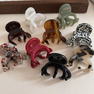 Lot de 9 pinces à cheveux en acétate fait main aux motifs marbrés variés
