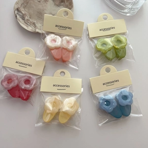 Mignonnes Pinces à Cheveux Colorées en Forme de Fleur en Résine à Bec de Canard pour Femmes Filles Petites Pinces à Frange Accessoires Cheveux