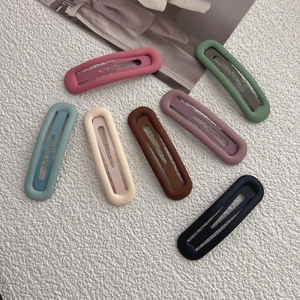 Minimalist Frosted Matte Oval BB Hair Clips For Women Solid Color Hollow Side Hairpins Non-slip Hair Accessories Styling Tools