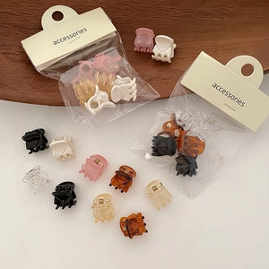 Mini Hair Claw Clips For Women Girls Small Acrylic Hair Clamps Matte Tortoiseshell Pink White Geometric Hair Accessories Daily Styling Hairpins