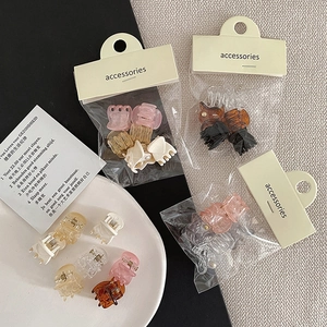 6pcs mini hair claws in assorted colors for styling and fringe fixing on card